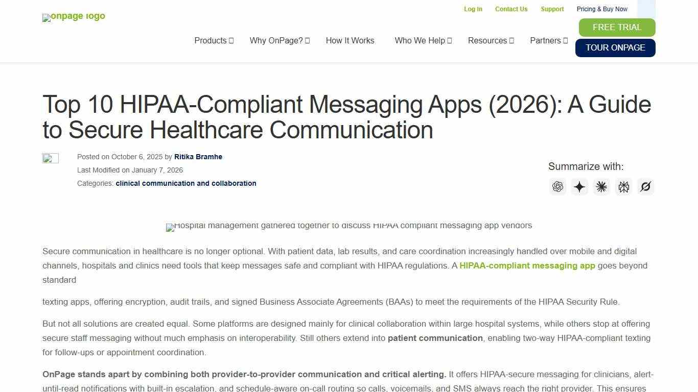 Top 10 HIPAA-Compliant Messaging Apps for Healthcare (2026): Guide